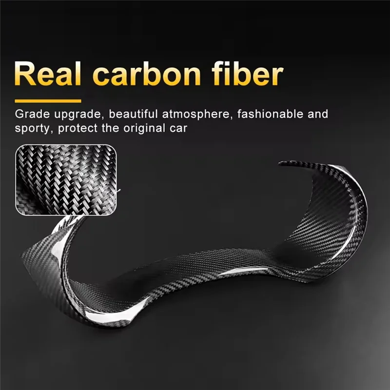 Well Dry Carbon Fiber Car Steering Wheel Speedometer Frame Interior Trim For KIA Stinger 2018 2019 2020-2023 LHD