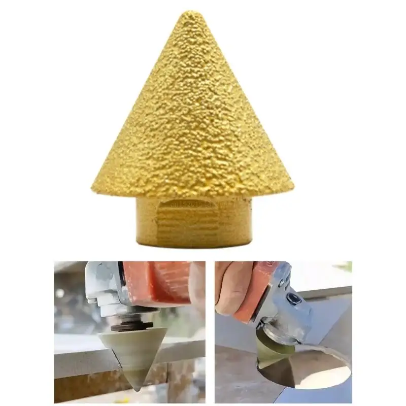 Diamond Beveling Chamfer Bit for Angle Grinders M10Thread Countersink Bit Hole Chamfering Tool Marble Polisher Tool