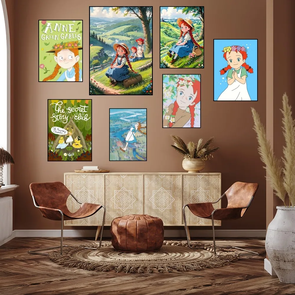 Cartoon Anne of Green Gables Cute Poster Prints Wall Painting Bedroom Living Room Decoration Office Home