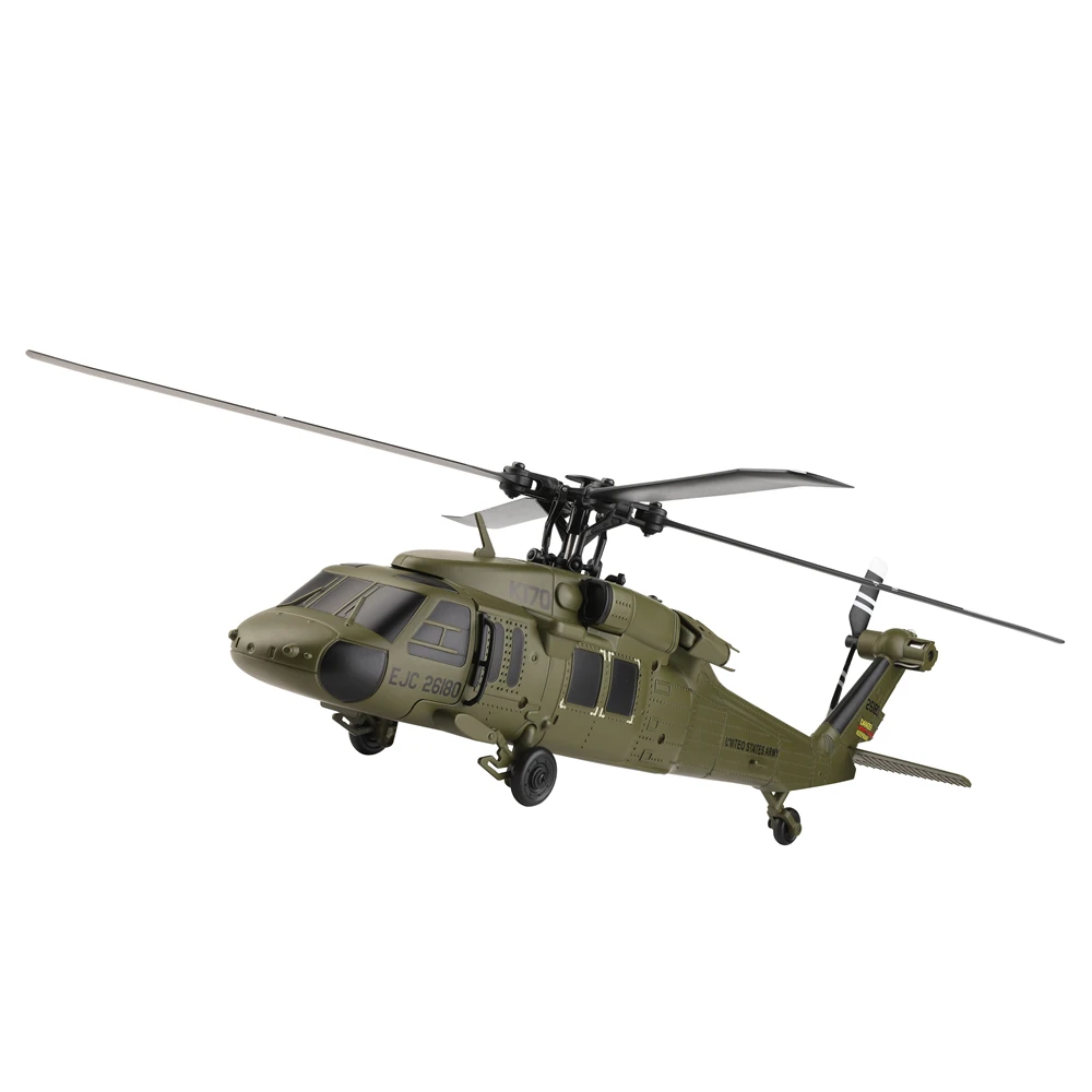 Wltoys K170 RC 헬리콥터 UH-60L 블랙 호크 듀얼 브러시리스 6 축 자이로 4CH 4 블레이드 항공기 원격 제어 항공기 모델 선물