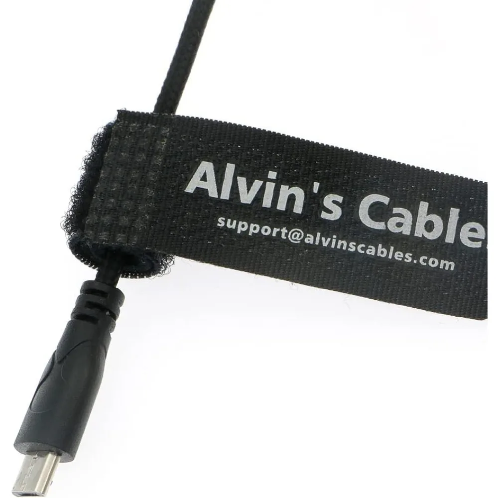 Alvin's Cables Motor Flexible Power-Cable for Tilta-Nucleus-Nano Micro USB to 2.1 DC Barrel Right Angle