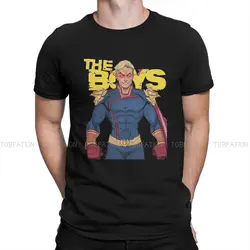 The Boys TV Show Homelander Fire Eyes  Tshirt Vintage Punk Men's Tshirts Tops Oversized Cotton Crewneck T Shirt