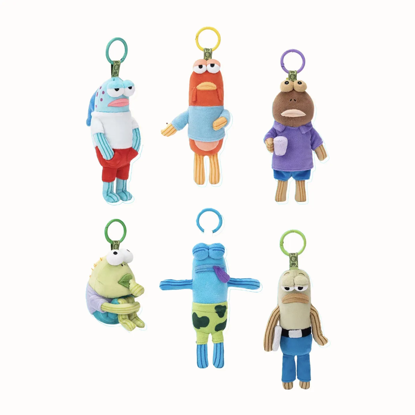 

SpongeBob Series Bikini Bottom Residents Fish Plush Blind Box Keychain Bag Charm Decoration