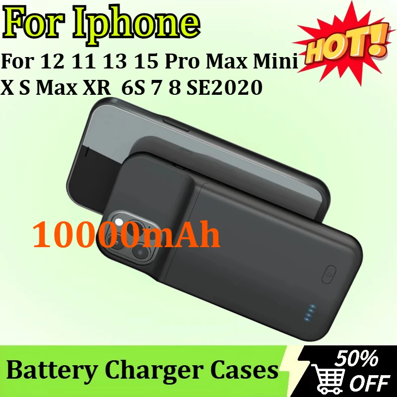 

10000mAh Battery Case for Iphone 12 11 13 15 Pro Max Mini Power Bank Charger Cover for IPhone X S Max XR 6S 7 8 SE2020 Case