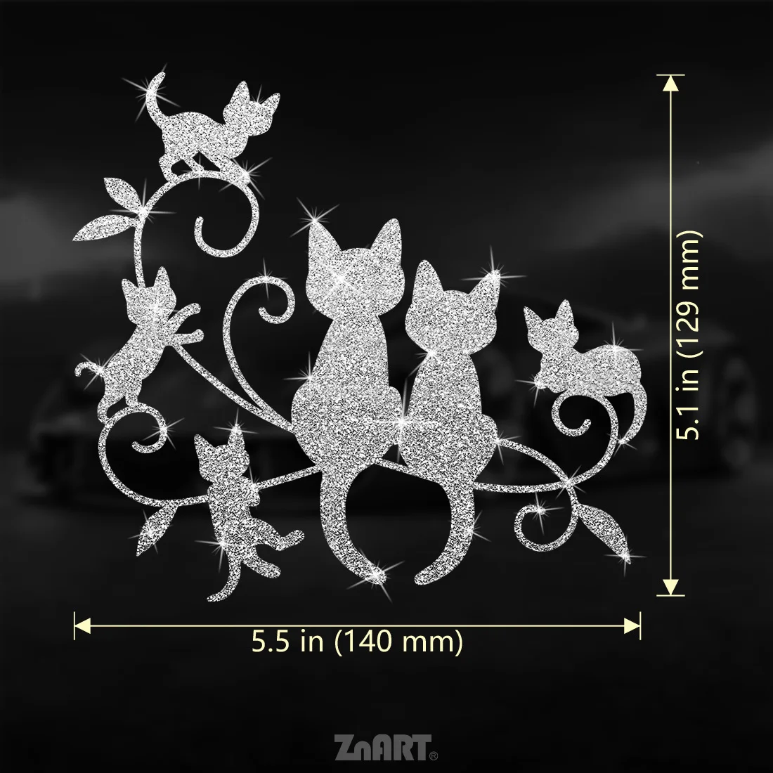 Cute Holographic Cat Vinyl Sticker, Easy-Remove Glitter Decal for Car, Window & Laptop, Eye-Catching Decor to Beautify Surface