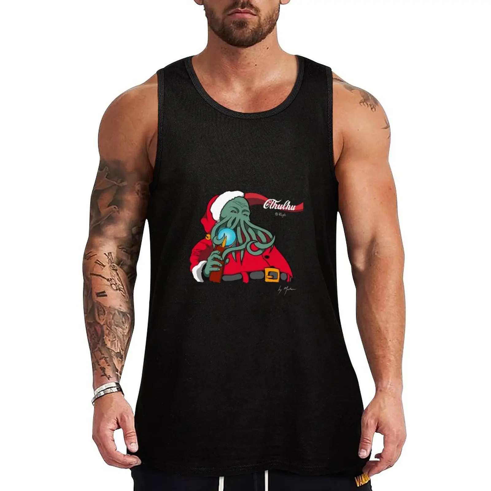 

Santa Cthulhu Tank Top gym accessories man Men's t-shirt Men sleeveless tee