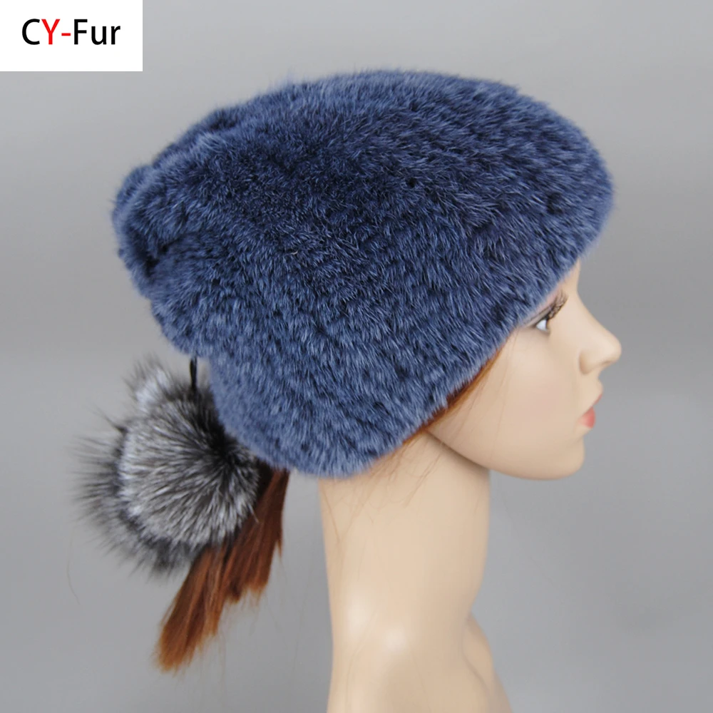 Real Mink Fur Hats for Women's Luxury Fashion Brand High Quality Cap Christmas hat Warm In Russian Winter lady Fur Hat