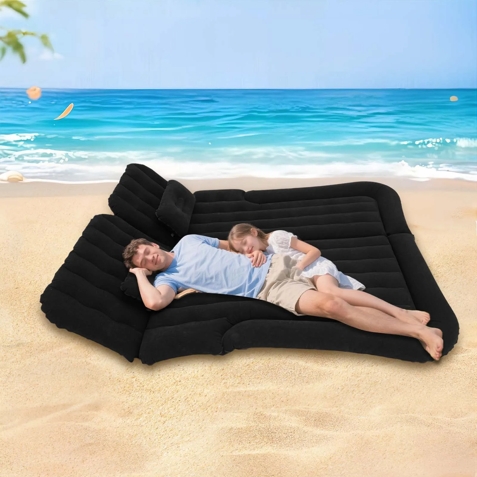 

Удобный черный надувной матрас для внедорожника, надувной надувной матрас для кемпинга, портативный дизайн для приключений на свежем воздухе и отдыха в автомобиле