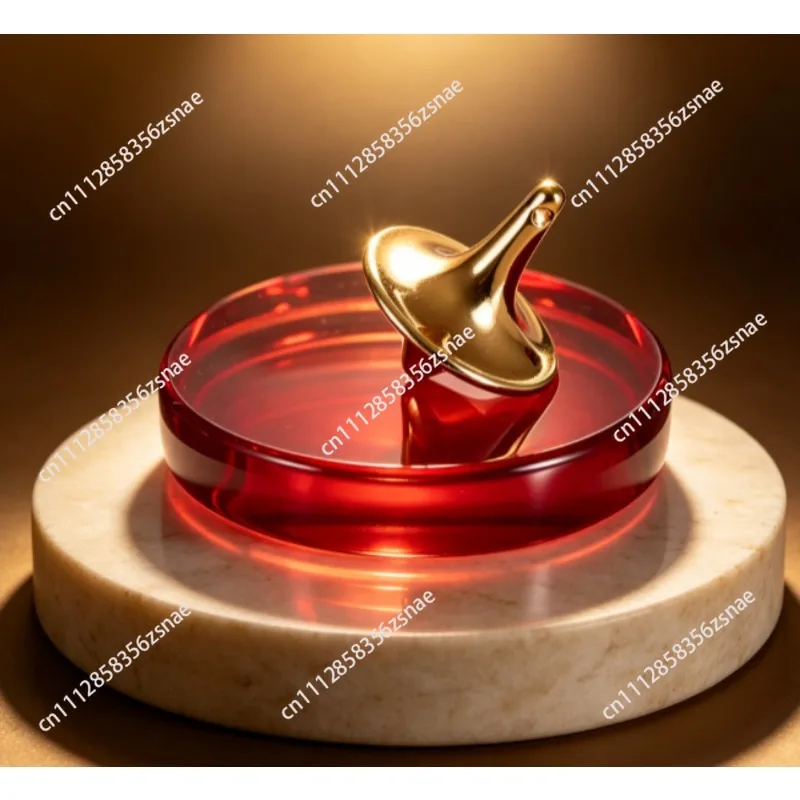 Crystal Spinning Top Tray, Glossy Smooth Tray, Double-sided Concave, Hand-twisted Spinning Top Display Stand with K9 Base