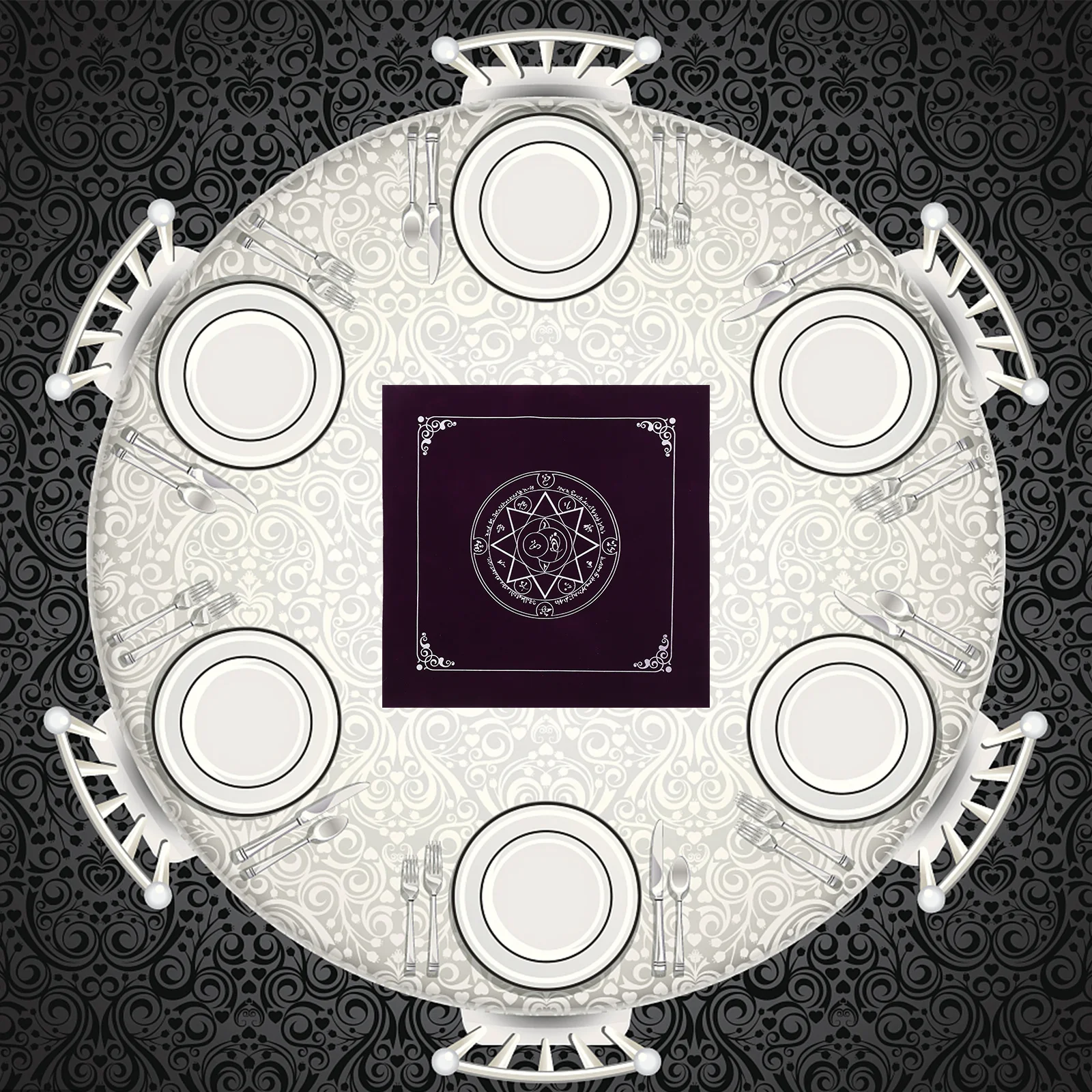 

Eight-Pointed Star Tablecloth Lightweight Divination Cloth -Resistant for Tarot Cards Reading Rituals Creative