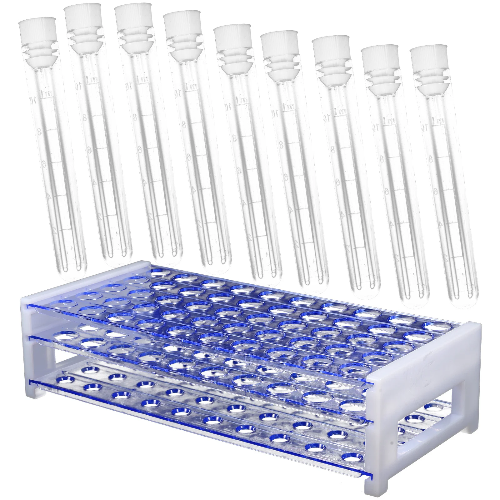 

1 Set Plastic Test Tubes Centrifugal Tubes With Rack Liquid Storage Containers For Travel Samples Science Laboratory