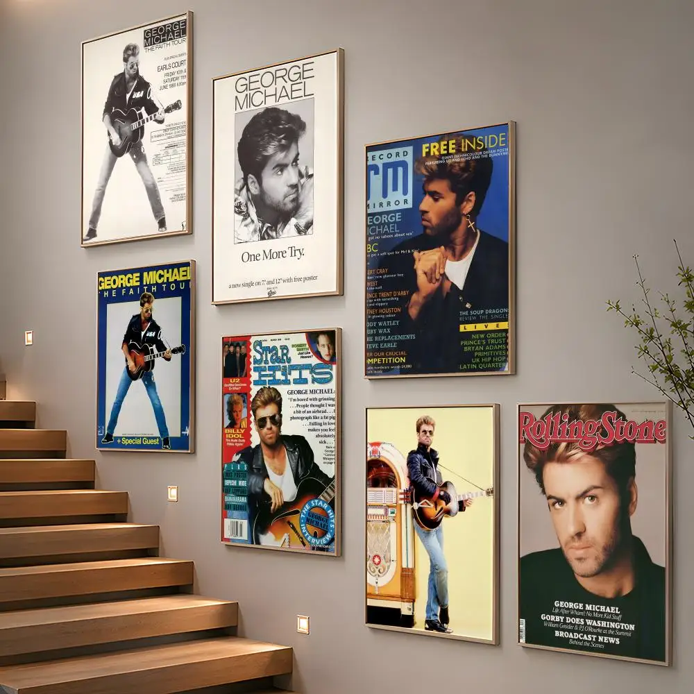 Home decor G-George Michael Poster HD Modern Peel and Stick Wall Decor for Bedroom Living Room Dorm Office Kitchen Bathroom