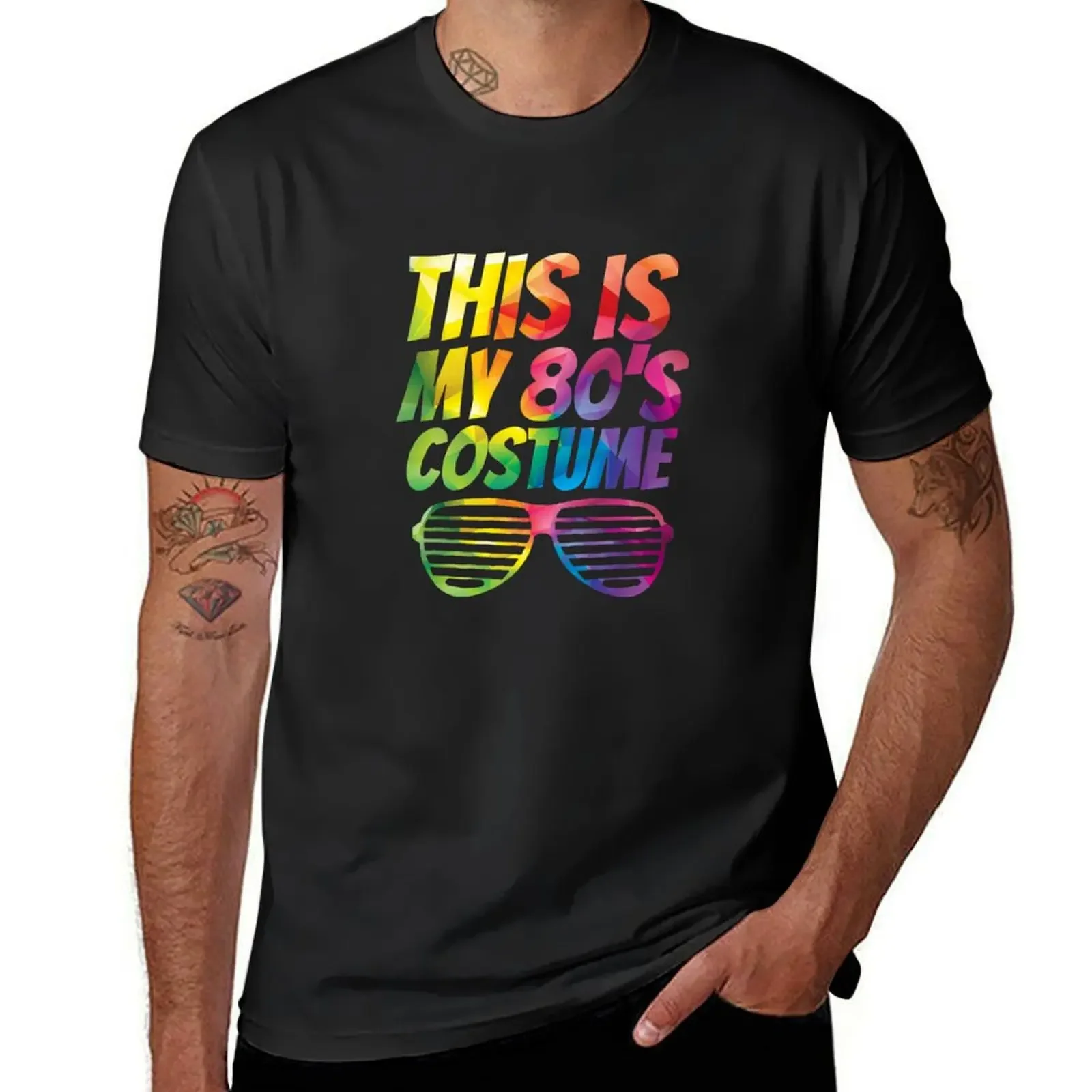 This Is My 80s Costume Bright Neon Low Poly Funny T-Shirt anime figures sweat shirts, men