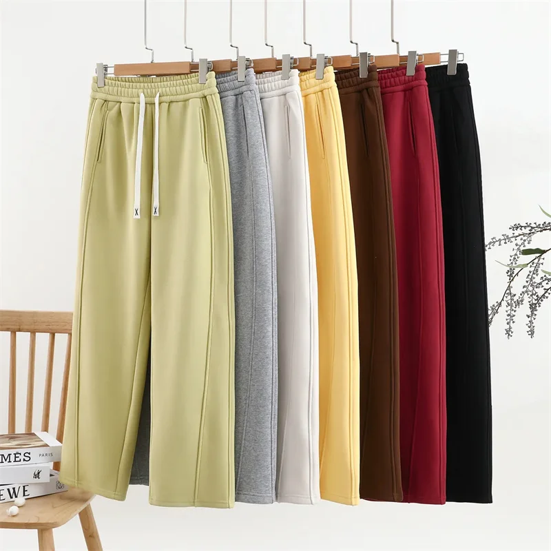 2025 New Winter Plus Velvet Padded Sickle Pants Female Joker Fashion Plus Size Loose Slim Mopping Machete Pants Banana Pants