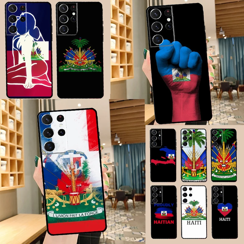 Funda con bandera de Haiti para Samsung Galaxy, S21, S22, S23 Ultra, S8, S9, S10, Note 10 Plus, Note 20 Ultra, S20 FE