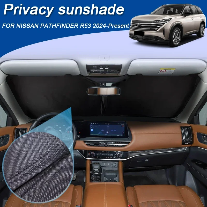 Car Privacy Sun Shade Window Covering UV Block Thermal Insulated For NISSAN PATHFINDER R53 2024-2026 Anti-UV Sunshade Mat