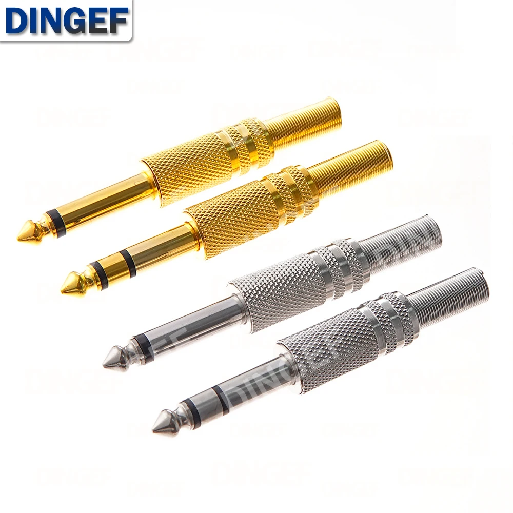 2 قطعة 6.35 مللي متر/6.5 مللي متر 2 القطب أحادية مكبر للصوت التوصيل 6.35 ستيريو المعادن ميكروفون جاك المكونات في موصل الصوت ل KTV #3