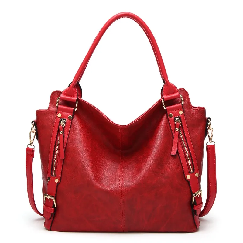 Women's Convertible Shoulder Tote Bag Vintage Soft Faux Leather Large Capacity Minimalist Everyday Bag
