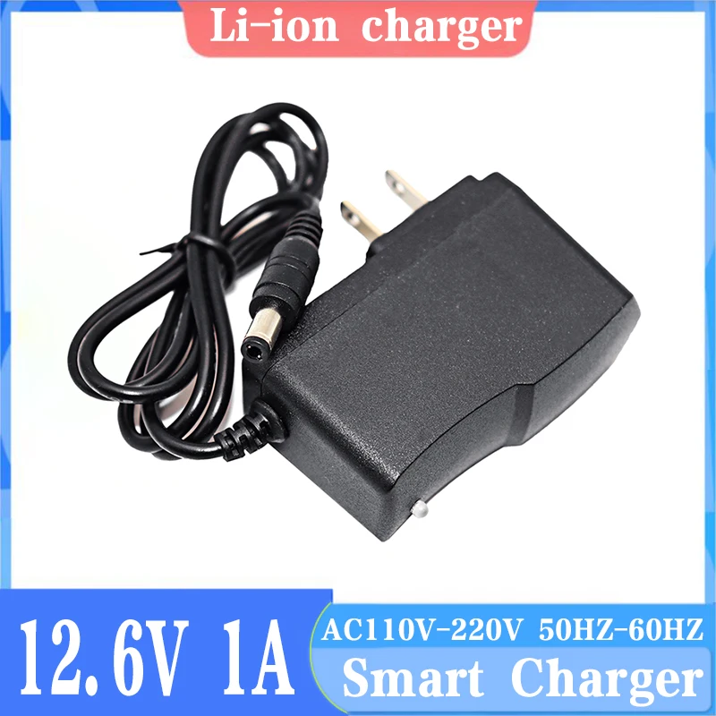 12.6V 1A 18650 Lithium Battery Charger For 12V 3S eries Li-ion Battery Polymer Smart Charger 18650 Battery Pack 5.5mm x 2.1mm DC