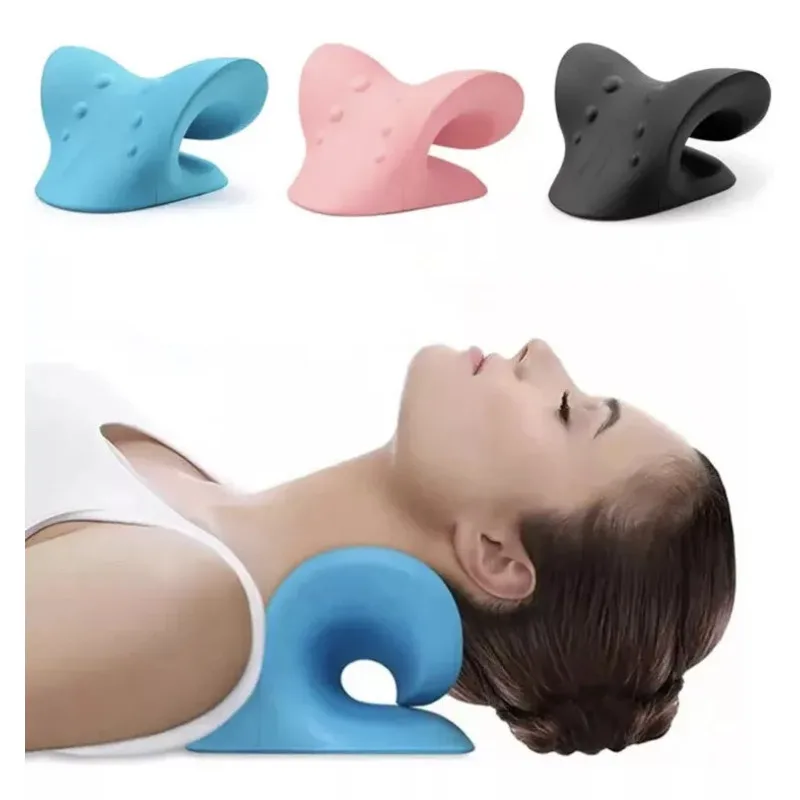 Neck Stretcher Massage Relaxer Cervical Chiropractic Traction Pillow Massager Pain Relief Neck Support Traction Corrector Device