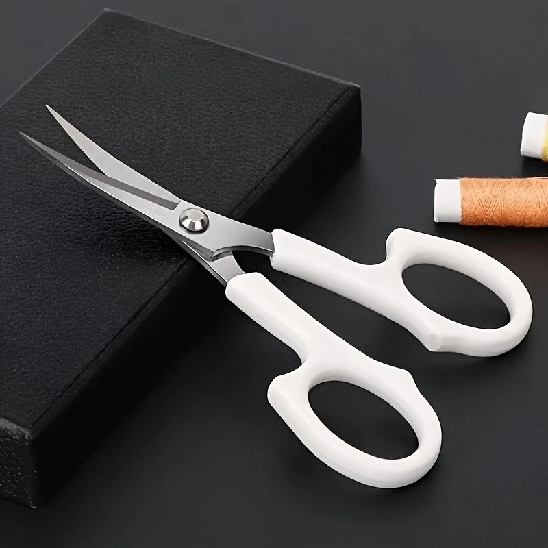 Sharp Precision Sewing Scissors 13cm, Stainless Steel Tailor Scissors with White Comfort Handle, Handcraft Fabric Cutting Shears