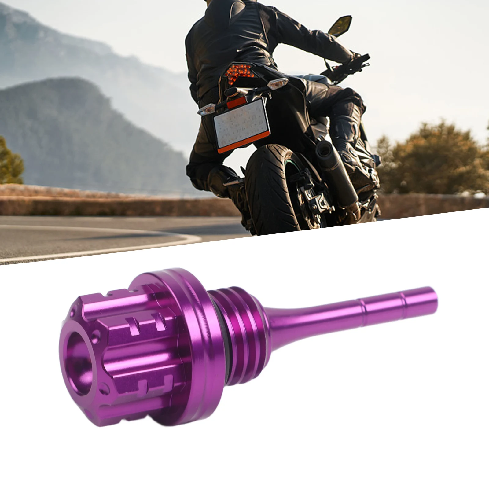 1 Pcs Hexagonal Motorcycle Oil Dipstick CNC Aluminum Alloy Engine Filler Cap Fit For Street Track Modification