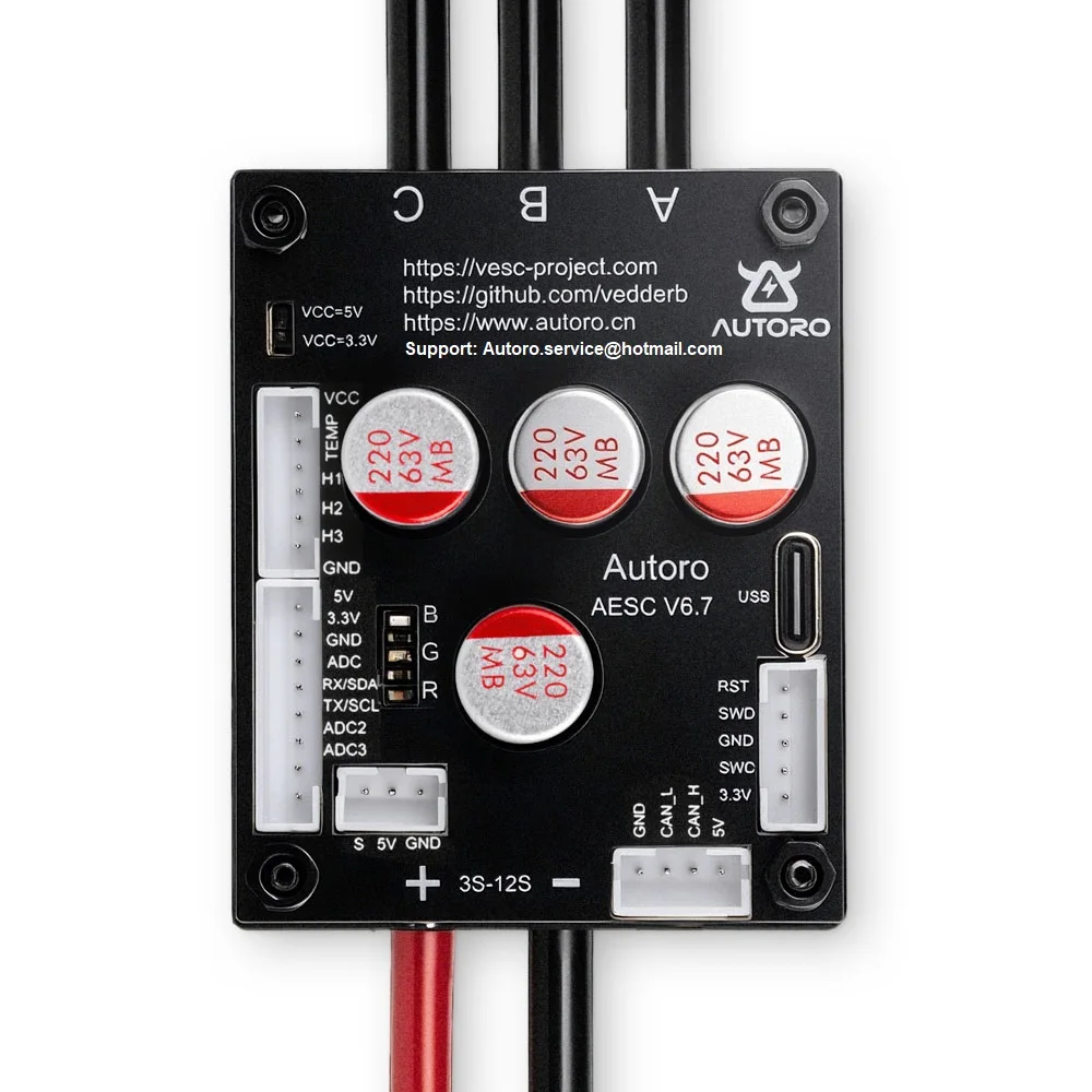 Autoro V6.7 BLDC FOC  12S 50A ESC Based on VESC 6 Speed Controller for DIY Electric Skateboard Scooter Ebike RC