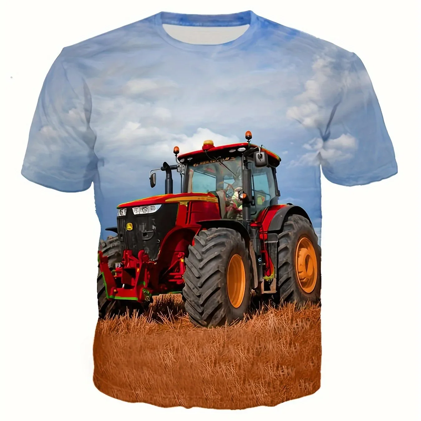 

Cool 3D Tractor Printed T-shirt Short Sleeve Fashion Summer Outdoor Sports Clothing