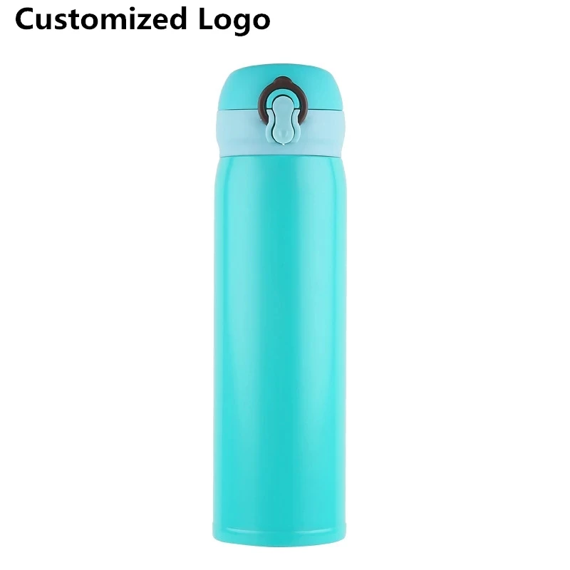 DIY Women Vacuum Water Bottles 450ML Cute Style Safety 304 Stainless Steel Girls Students Gift Drinking Coffee Cup Customized