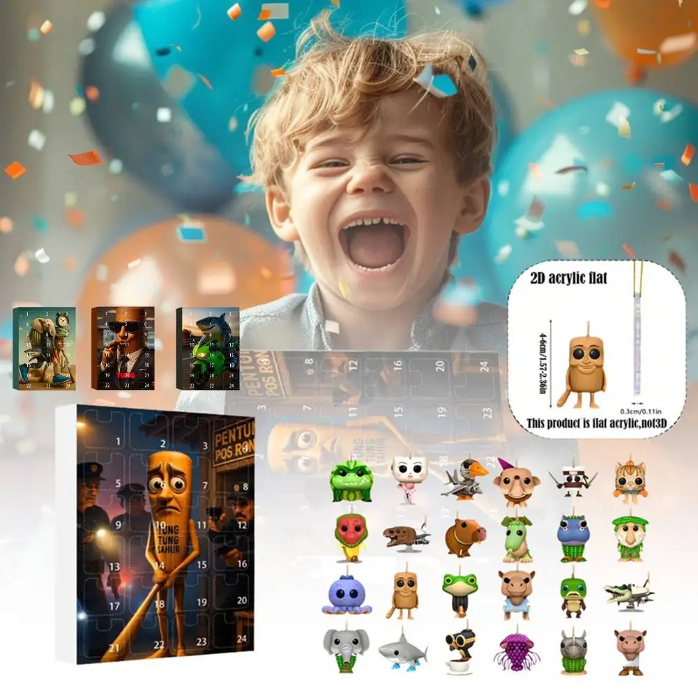 

24Pcs Italian Tung Tung Sahur Character Blind Bag Characters Funny Doll Toy Gifts Blind Boxes Desktop Decor Collection Ornament