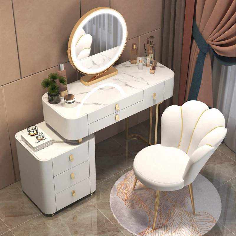 Modern Dressing Table Decoration Girls Storage Cheap White Clothes Organizer Toaletka Z Lustrem Do Sypialni Home Furniture