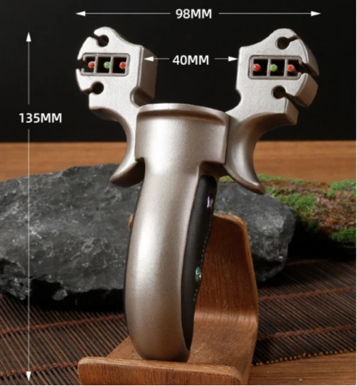 Fast Flattening Leather  Aluminum Alloy Slingshot Outdoor Dual-use Rubber High Precision Competitive Alloy  Hunting Tools