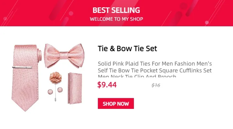Floral Pink Ties For Men Wedding Party Man Tie Handkerchief Brooch Cufflinks Set Men Accessories Gravata