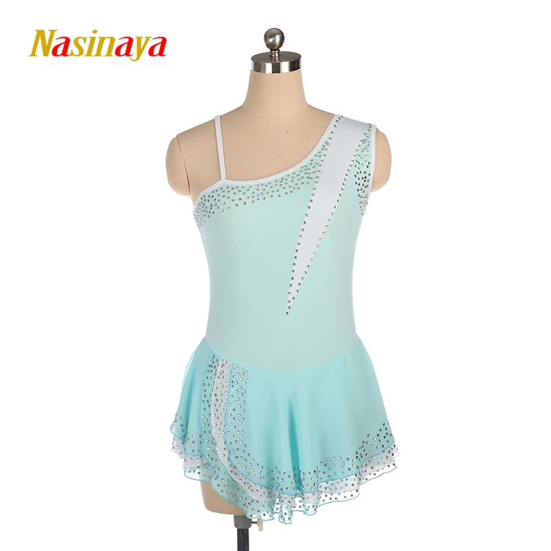 مخصص المرأة حجر الراين غنائي الشكل التزلج أكمام اللباس المنافسة الجوارب