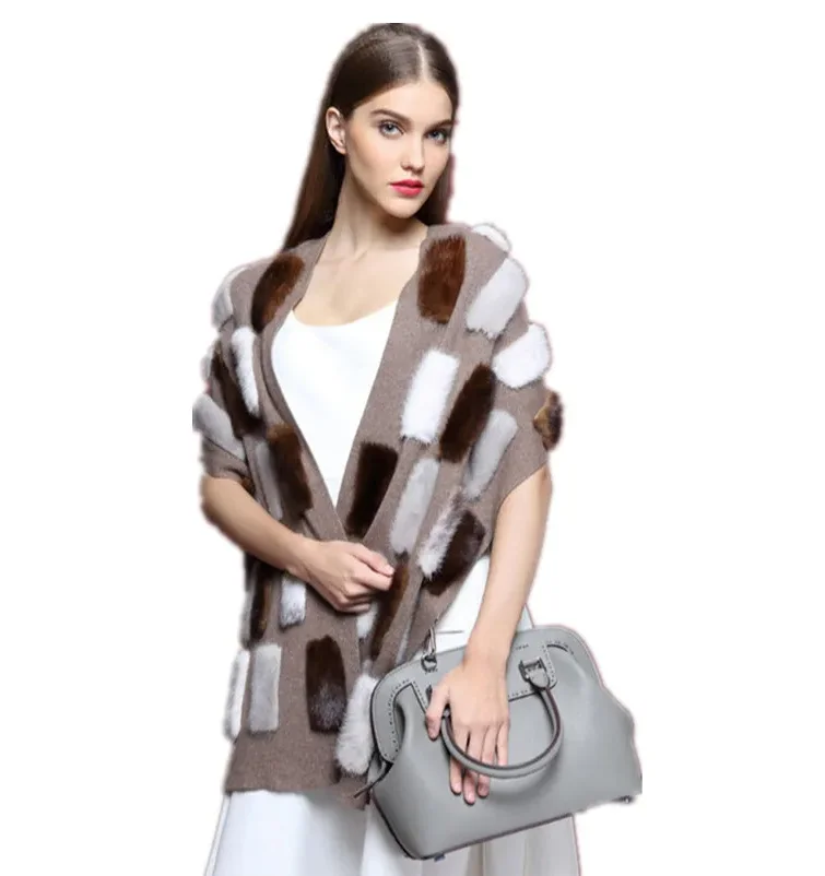 

Роскошный шарф из 100% кашемира с натуральным мехом норки, женский шарф из пашмины на осень-зиму, женские модные аксессуары