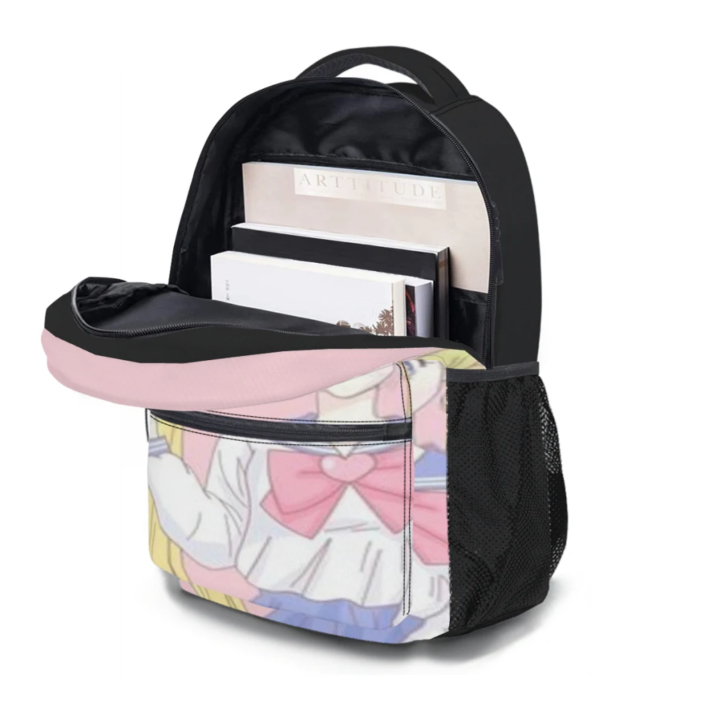 SAILOR-MOON-mochilas impermeables de alta capacidad para niñas, mochilas escolares para ordenador portátil, 17 pulgadas ﻿