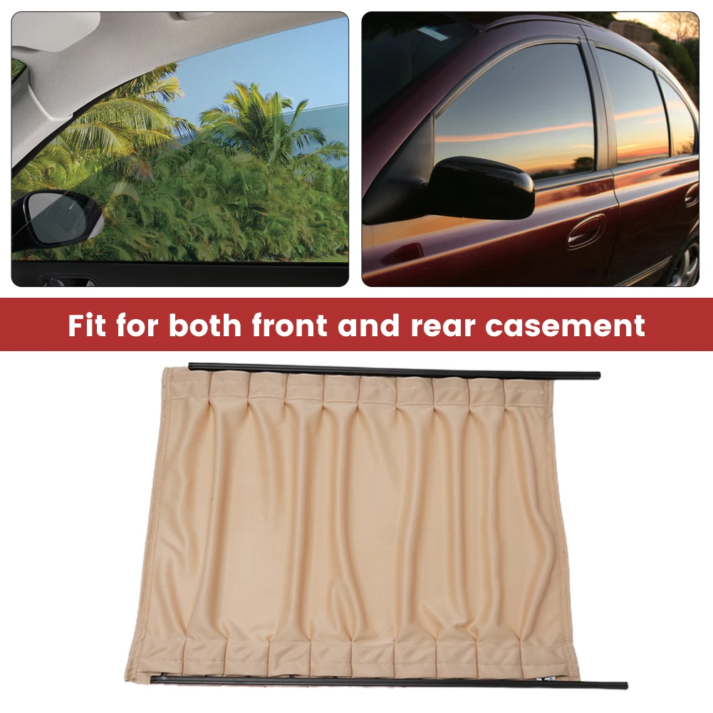 2Pcs Sunshade Visor 50*39cm Car Curtains Beige Accessories Set VIP Style Front /rear Window Anti-UV Newest Durable