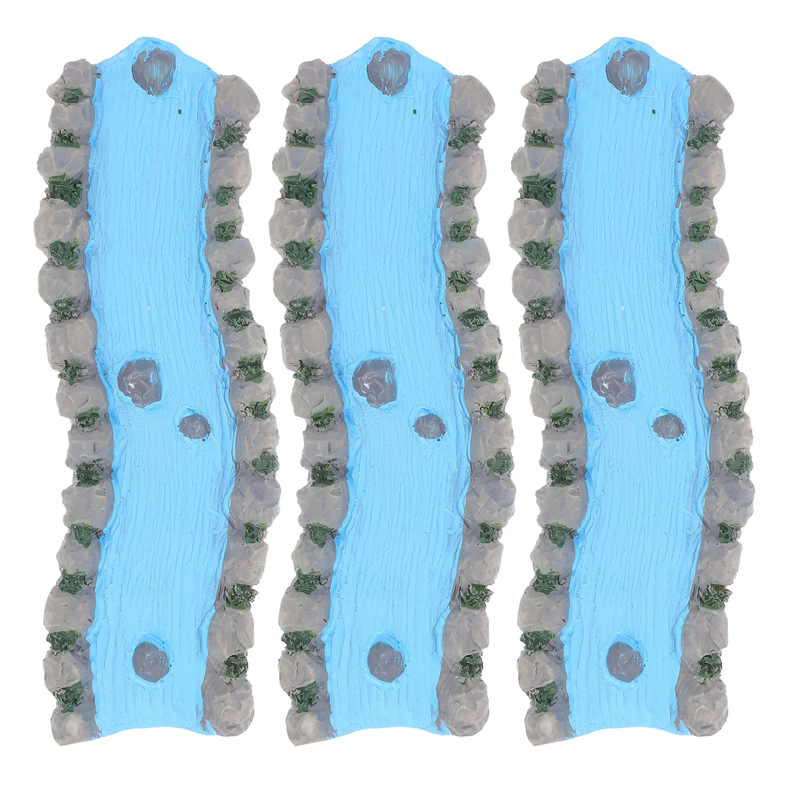 

3Pcs Miniature Landscape River Set Resin Microlandscape Decor Realistic Tiny Water Stream for Fairy Garden Interior Decor