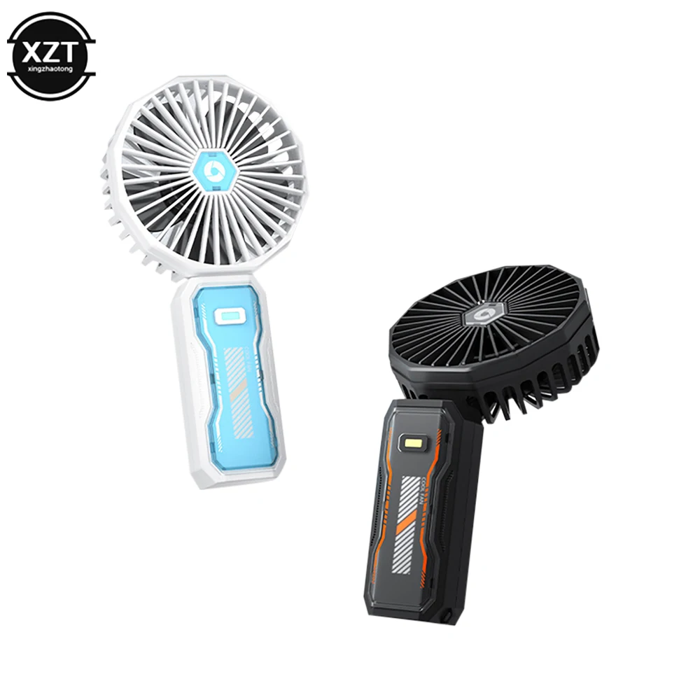 2023 New Handheld Fan Portable USB Rechargeable Small Folding Brushless Motor Electric Fan Outdoor Camping Mini Air Cooling Fan