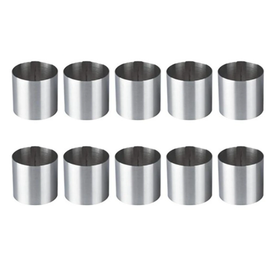 

10 Pieces Stainless Steel Mousse Rings Round Biscuit Cutter Cake Mold Kitchen Baking Pastry Tool for Tart,Fondant,Etc