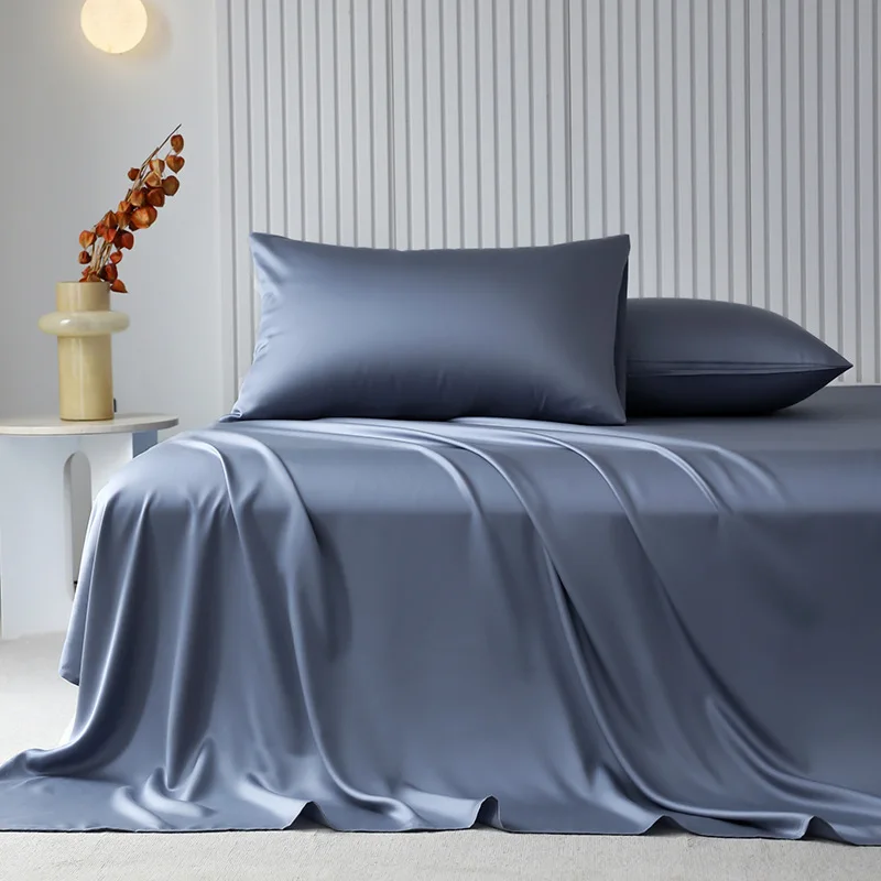 

Luxury Tencel Bed Sheet Summer Ice Silk 3-Piece Set Comfortable and Skin Friendly, Suitable for Home