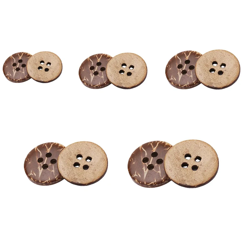 

50 Natural Coconut Shell Buttons with 2 Holes Handmade Buttons for DIY Sewing and Decorative Accessories on Clothing Jackets