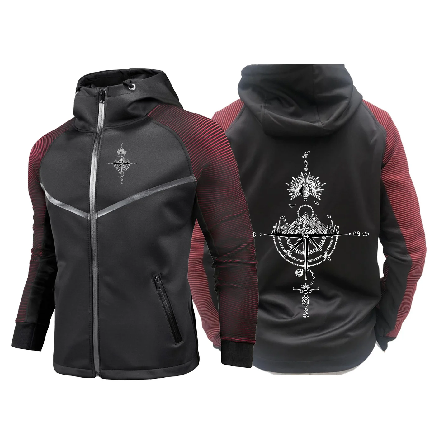 2025 Spring Autumn Man's Retro Compass Logo Print High Quality Durable Racing Suit Coat Resistant to wrinkles and wear Jacket