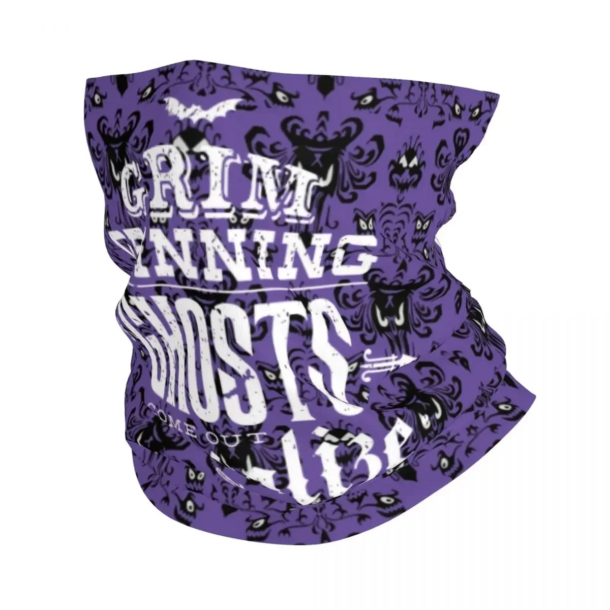 Haunted Mansion Grim Grinning Ghosts Bandana Winter Neck Warmer Men Windproof Wrap Face Scarf for Hiking Gaiter Headband