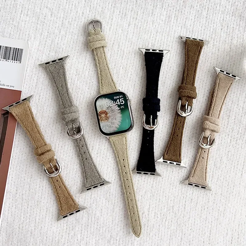 

Horseshoe Buckle For Apple Watch Band Ultra 2 49mm 45mm 41mm Leather Strap For iWatch Series 9 7 8 3 4 5SE 40mm 41/44mm Bracelet