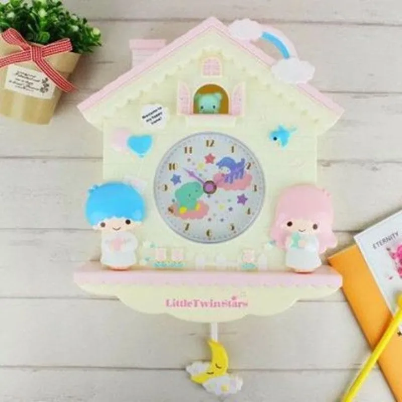 Sanrio New  Hello Kitty Kuromi My Melody Cinnamoroll Pompompurin Pochacco Clock Decoration Room Fashion Trend Cute Kawaii Anime view 5