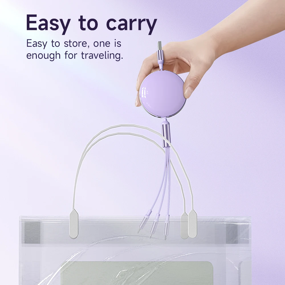 كابل شحن HOCO X78 3 في 1 قابل للسحب لهاتف Huawei iPhone 14 13 11 Pro في سلك USB للسيارة كابل Micro Type-C لهاتف Samsung #6