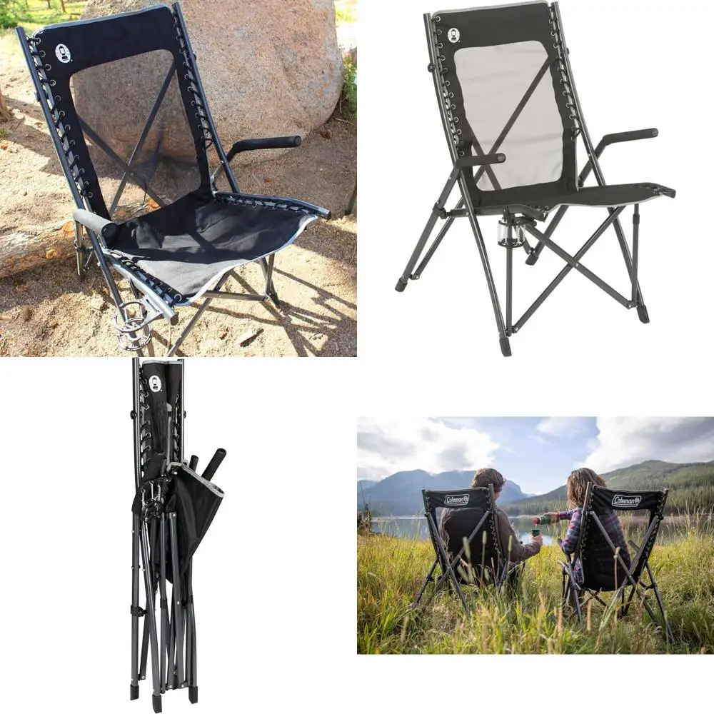 

Портативное подвесное кресло Comfortsmart, ультракомфортное кресло для кемпинга на открытом воздухе с держателем для напитков и сумкой для переноски, выдерживает до 30 кг.