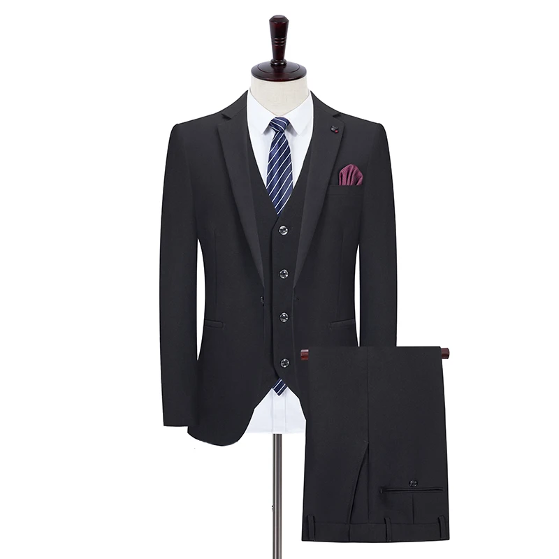 

Pure Color Suits 2022 Men's Spring New High-end Banquet Negotiation Men's Business Casual Suit Men Pants+Shirt+Jacket Male