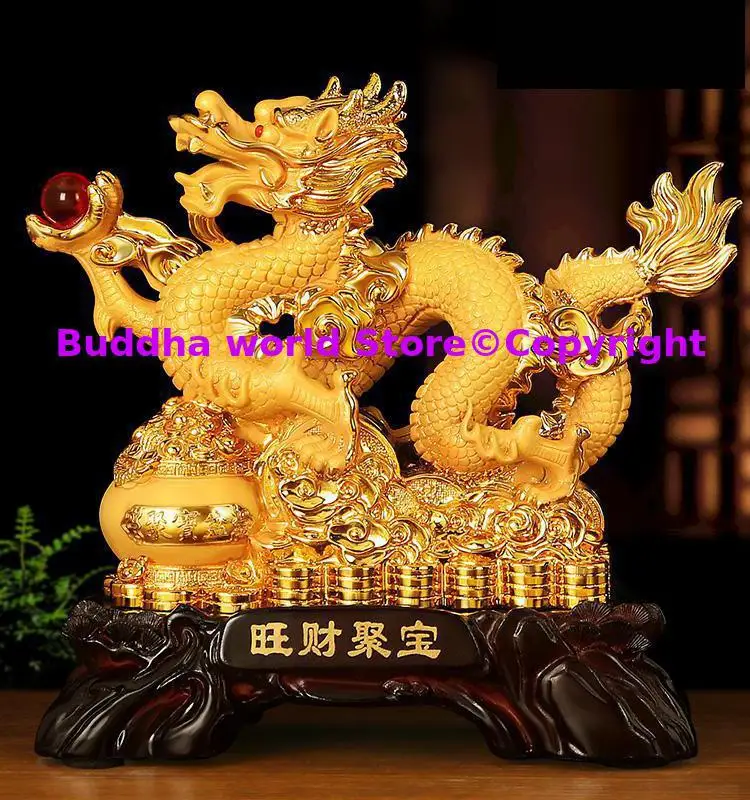 GOOD 2025 home company office TOP Lucky auspicious ornament gift Royal Wealth Golden Dragon bring good luck money Success